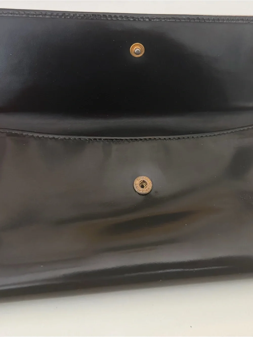 Vintage Tom Ford Gucci Black Patent Leather Wallet with Bamboo Handle